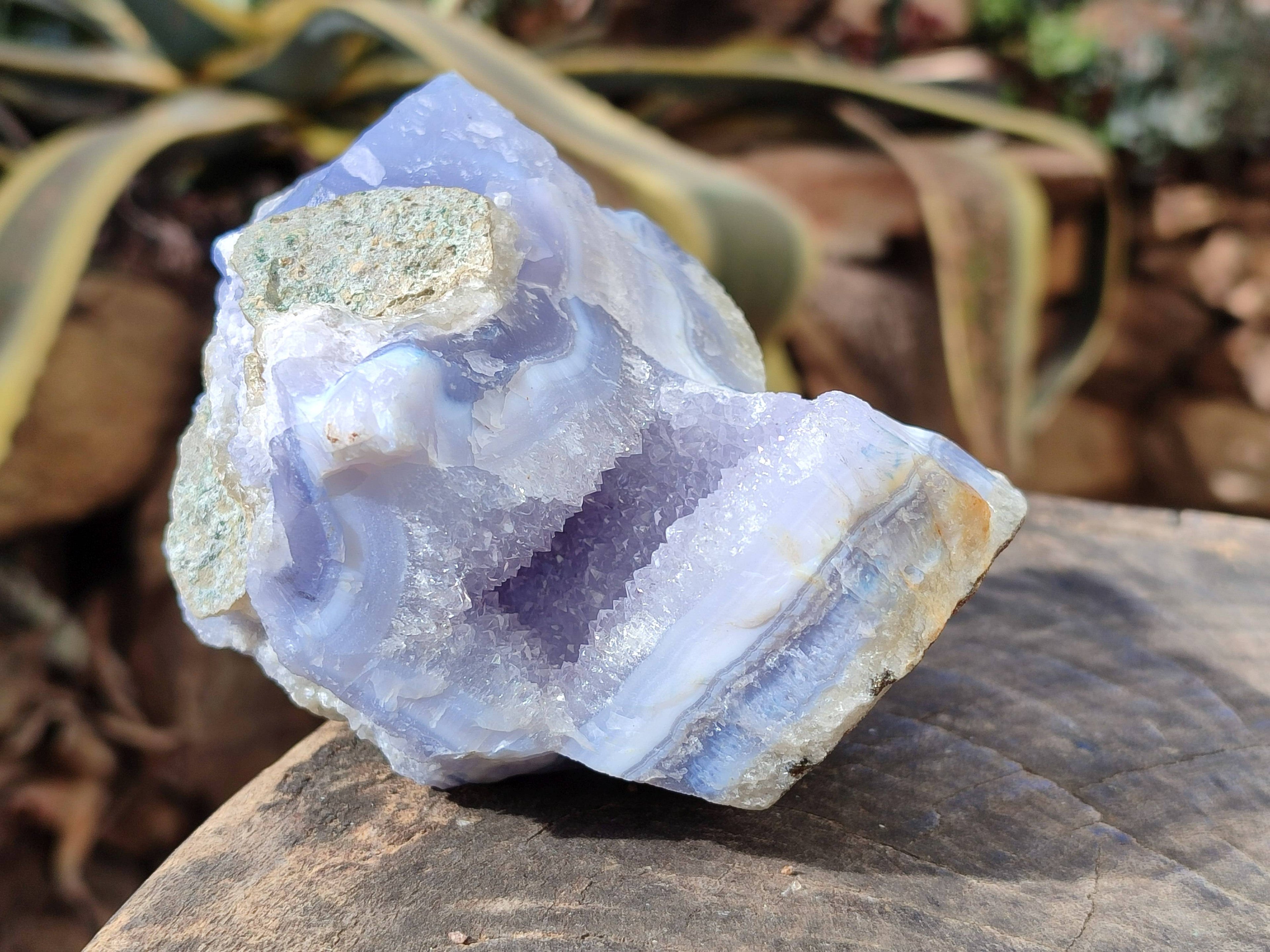 Natural Blue Lace Agate Geode Specimens x 5 From Nsanje, Malawi - Toprock Gemstones and Minerals 