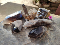 Natural Smokey Quartz Crystals x 6 From Zomba, Malawi
