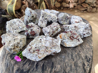 Natural Red Pyrope Garnet Crystals in Quartz Feldspar Matrix x 12 From Namibia