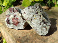 Natural Red Pyrope Garnet Crystals in Quartz Feldspar Matrix x 12 From Namibia