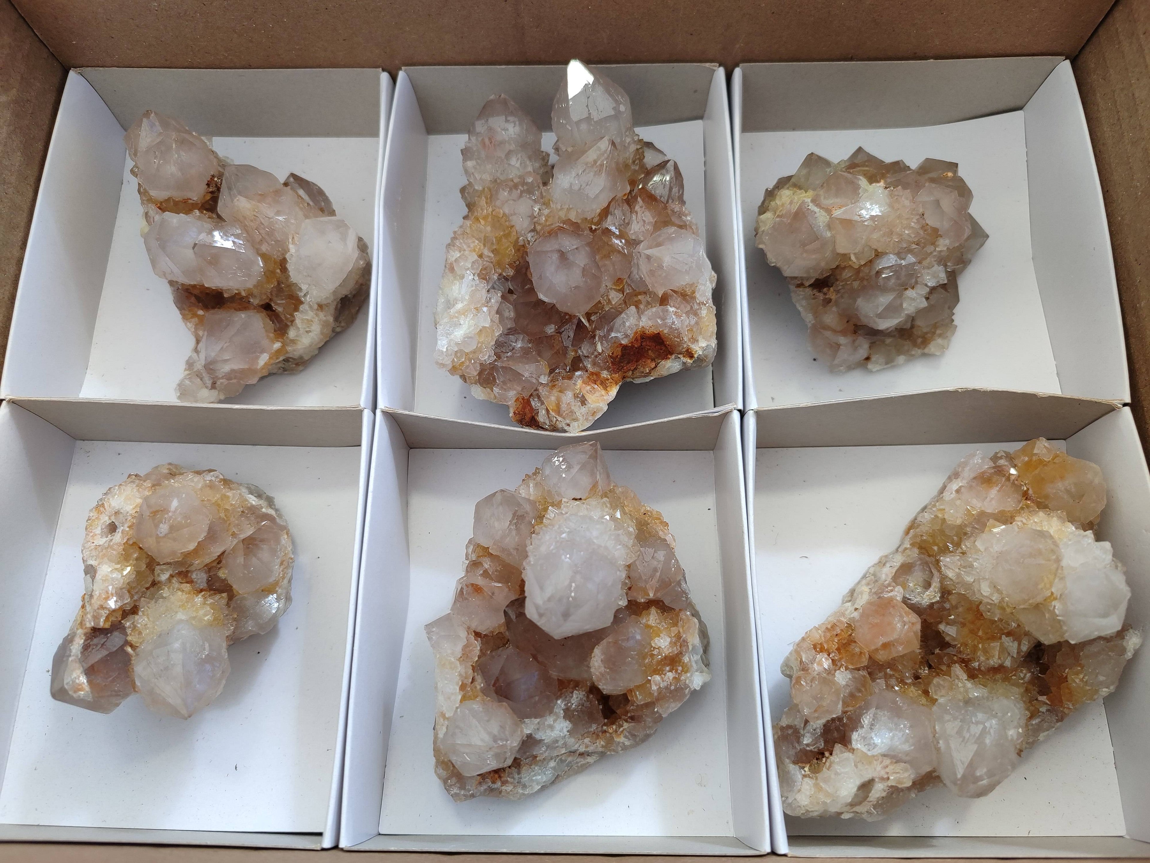 Natural Smokey Amethyst Spirit Quartz Clusters x 6 From Boekenhouthoek, South Africa - Toprock Gemstones and Minerals 