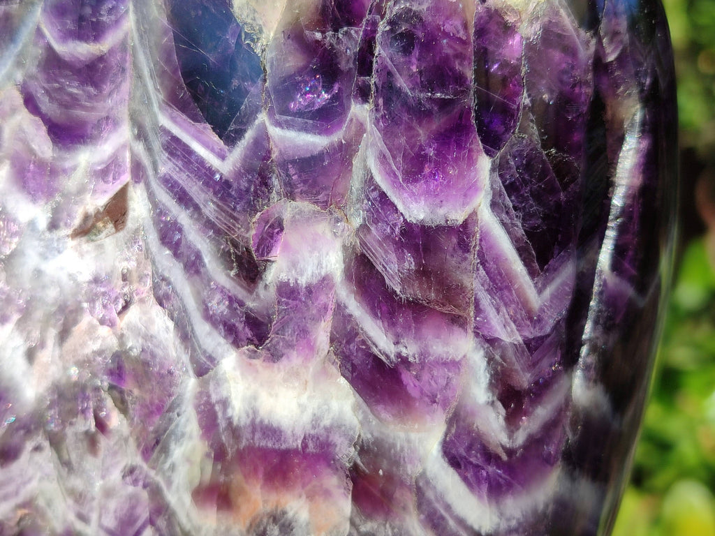 Polished Deep Purple Chevron Amethyst Standing Free Form x 1 from Ankazobe, Madagascar - Toprock Gemstones and Minerals 