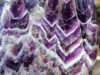 Polished Deep Purple Chevron Amethyst Standing Free Form x 1 from Ankazobe, Madagascar