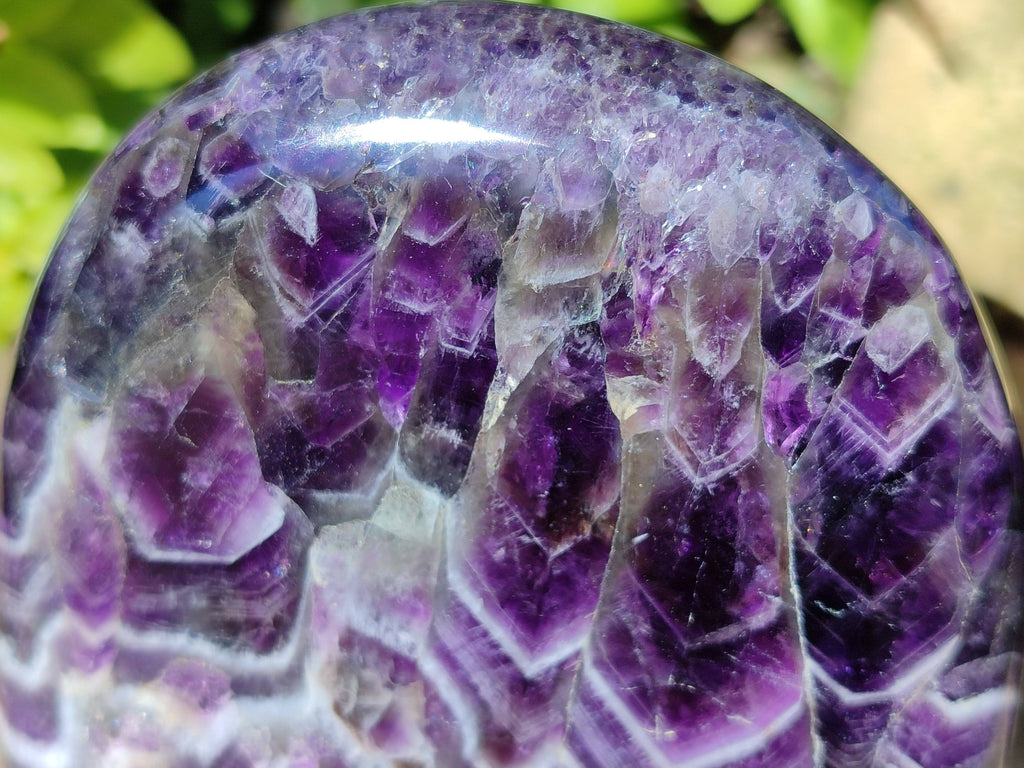 Polished Deep Purple Chevron Amethyst Standing Free Form x 1 from Ankazobe, Madagascar - Toprock Gemstones and Minerals 