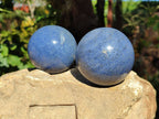 Polished Lazulite Spheres x 3 From Madagascar - Toprock Gemstones and Minerals 