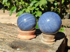 Polished Lazulite Spheres x 3 From Madagascar - Toprock Gemstones and Minerals 