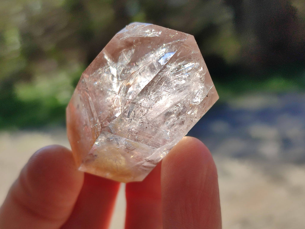 Natural Clear Smokey Window Quartz Crystals x 12 From Brandberg, Namibia - Toprock Gemstones and Minerals 