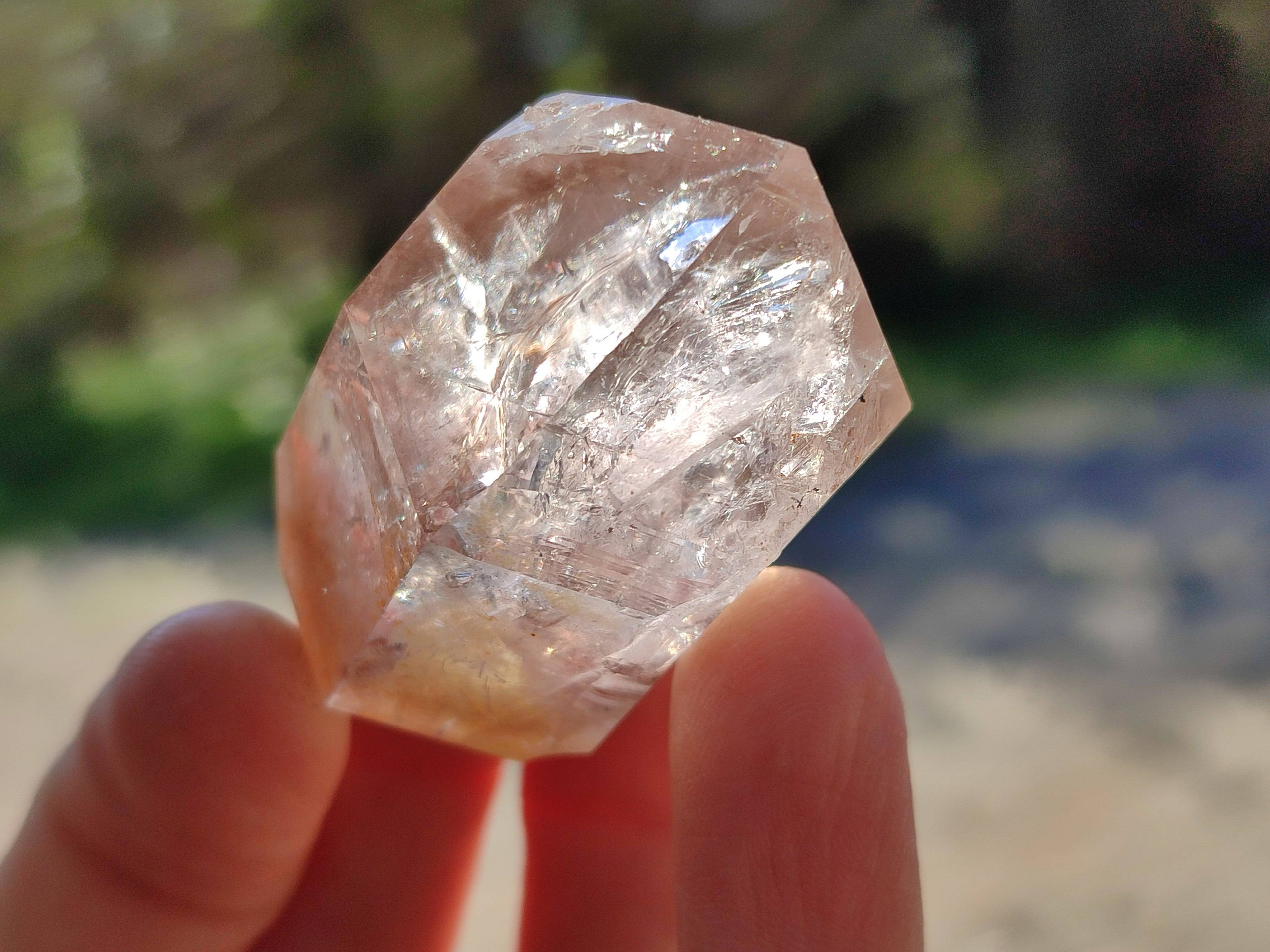 Natural Clear Smokey Window Quartz Crystals x 12 From Brandberg, Namibia - Toprock Gemstones and Minerals 