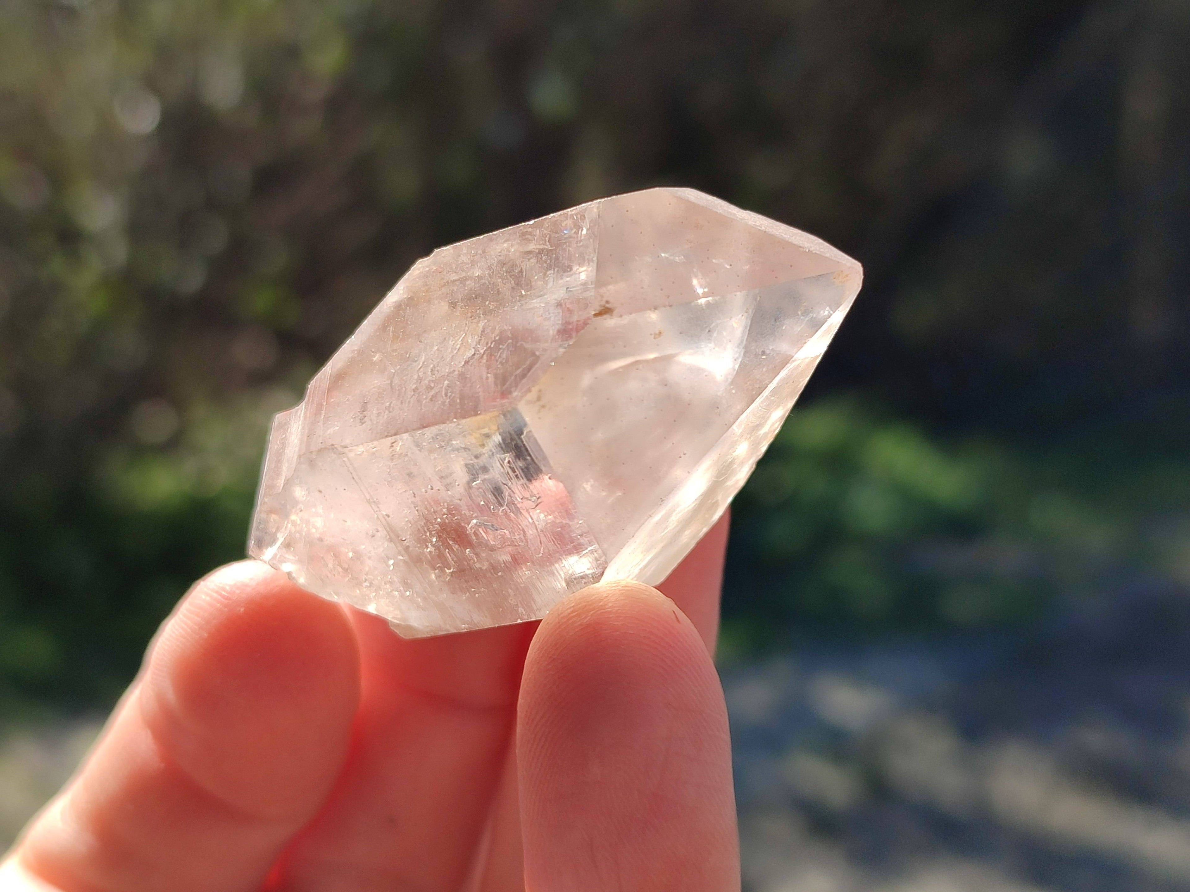 Natural Clear Smokey Window Quartz Crystals x 12 From Brandberg, Namibia - Toprock Gemstones and Minerals 
