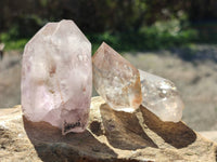Natural Clear Smokey Window Quartz Crystals x 12 From Brandberg, Namibia
