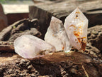 Natural Clear Smokey Window Quartz Crystals x 12 From Brandberg, Namibia - Toprock Gemstones and Minerals 