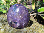 Polished Purple Lepidolite Standing Free Forms x 3 From Zimbabwe - Toprock Gemstones and Minerals 