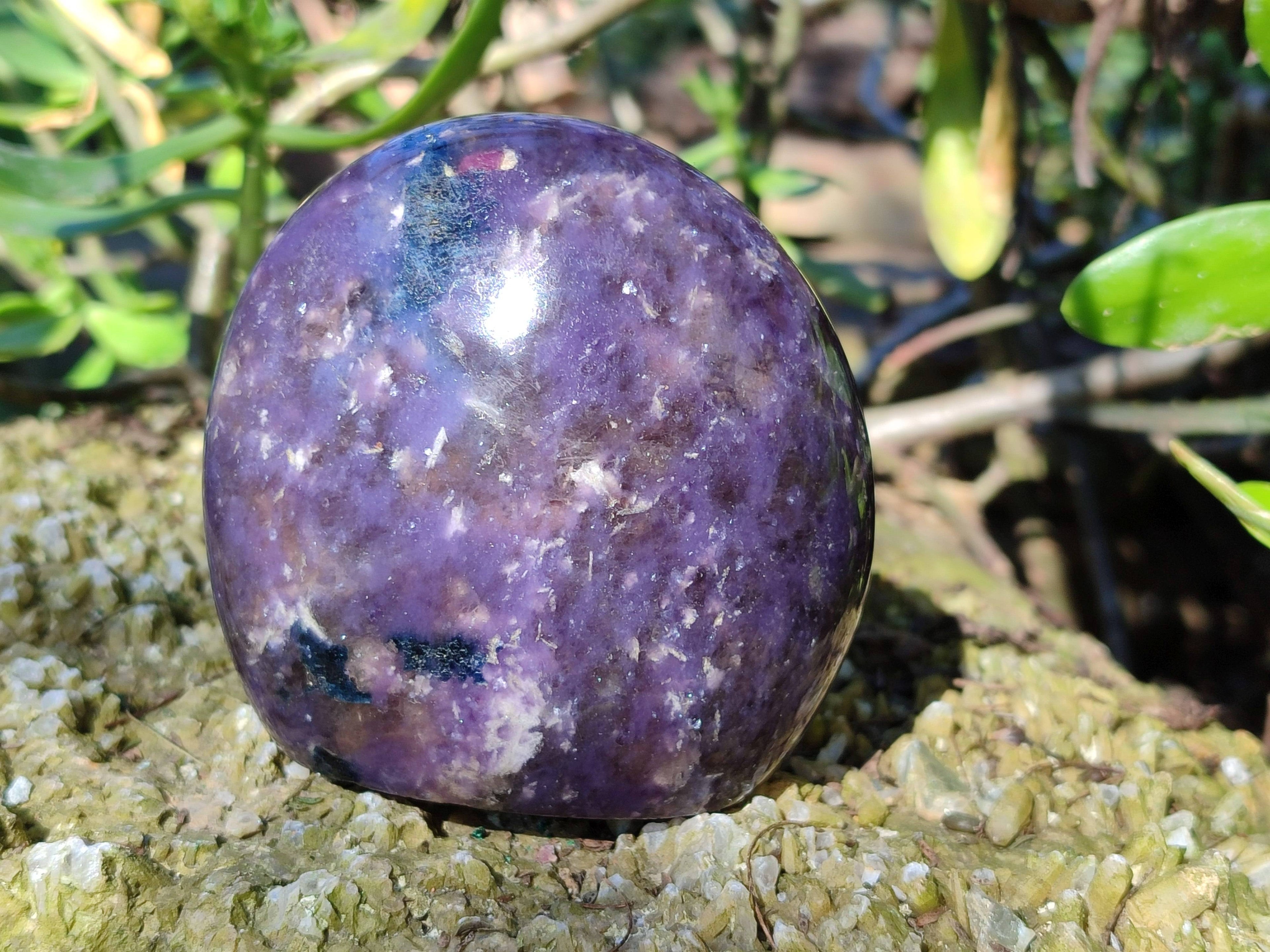 Polished Purple Lepidolite Standing Free Forms x 3 From Zimbabwe - Toprock Gemstones and Minerals 