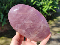 Polished Gemmy Deep Pink and Lavender Rose Quartz Standing Free Forms x 2 Madagascar - Toprock Gemstones and Minerals 