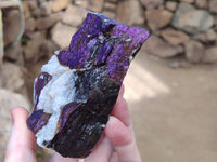 Natural Metallic Purpurite Cobbed Specimens x 3 From Erongo, Namibia