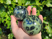 Polished Fossilized Stromatolite Jasper Spheres x 4 From Katsepy, Madagascar