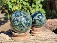 Polished Fossilized Stromatolite Jasper Spheres x 4 From Katsepy, Madagascar