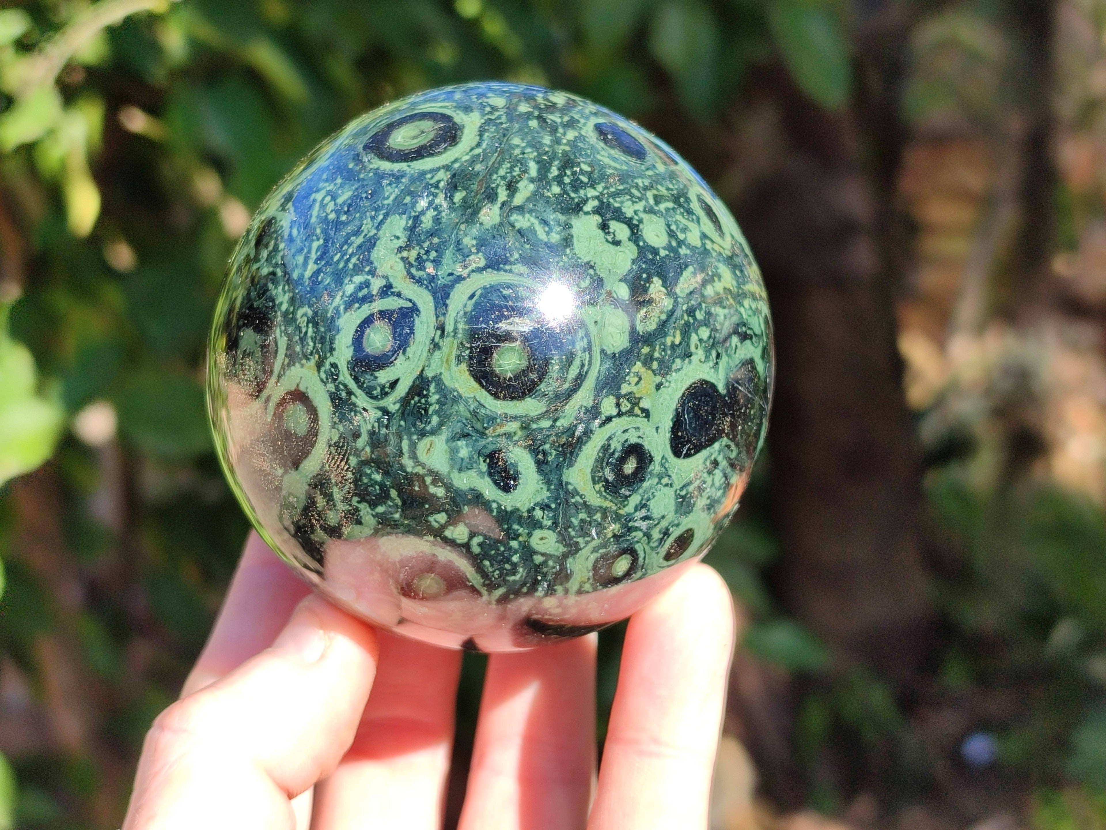 Polished Fossilized Stromatolite Jasper Spheres x 4 From Katsepy, Madagascar - Toprock Gemstones and Minerals 