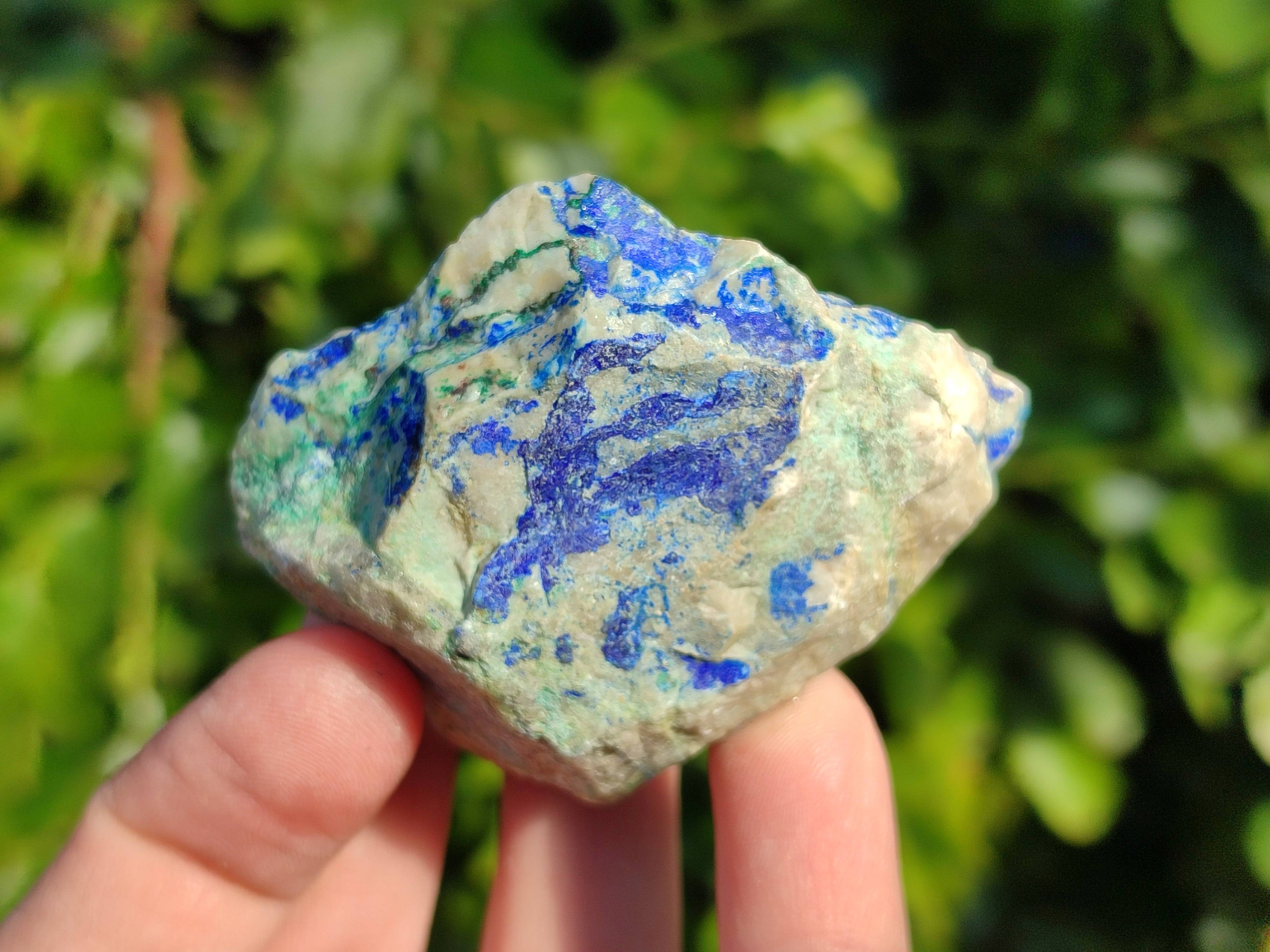 Natural Shattuckite with Azurite, Chrysocolla and Malachite Cobbed Pieces x 20 From Namibia - Toprock Gemstones and Minerals 