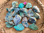 Natural Shattuckite with Azurite, Chrysocolla and Malachite Cobbed Pieces x 20 From Namibia - Toprock Gemstones and Minerals 