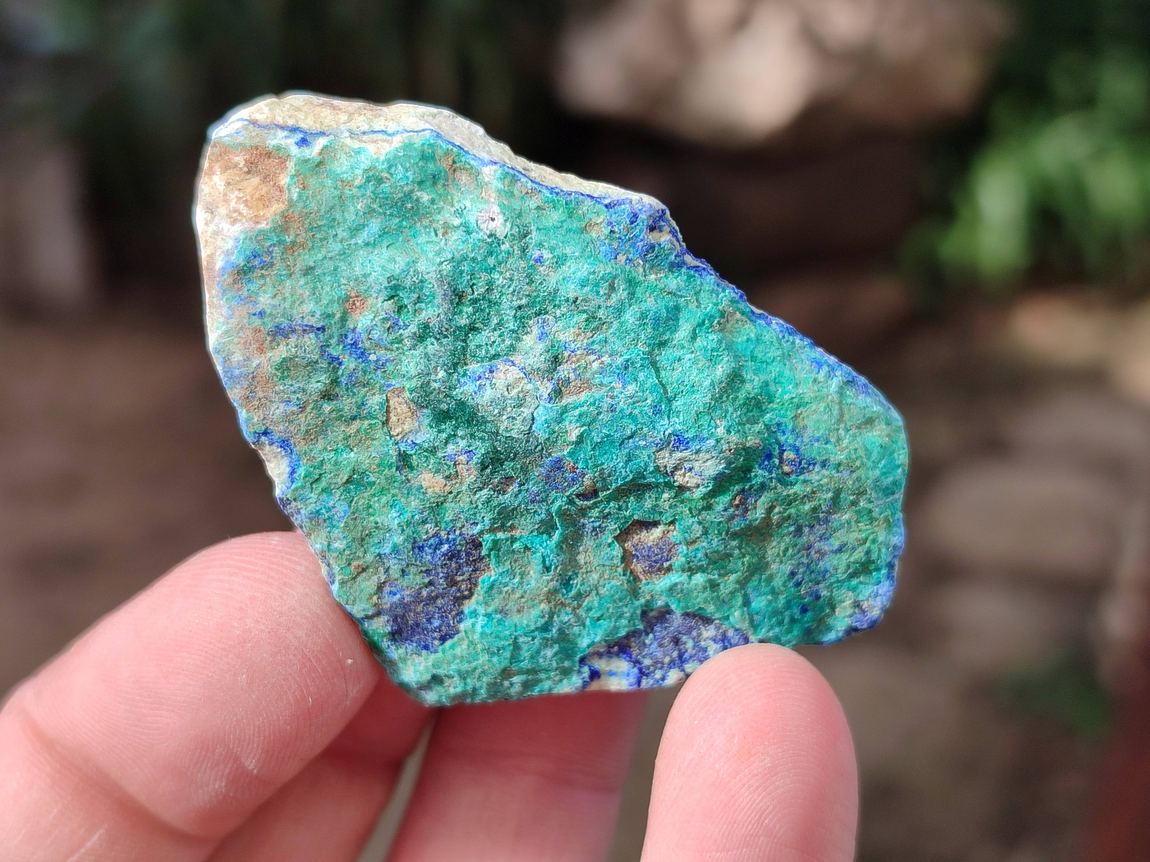 Natural Shattuckite with Azurite, Chrysocolla and Malachite Cobbed Pieces x 20 From Namibia - Toprock Gemstones and Minerals 