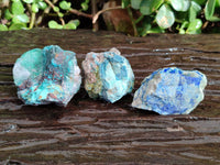 Natural Shattuckite with Azurite, Chrysocolla and Malachite Cobbed Pieces x 20 From Namibia