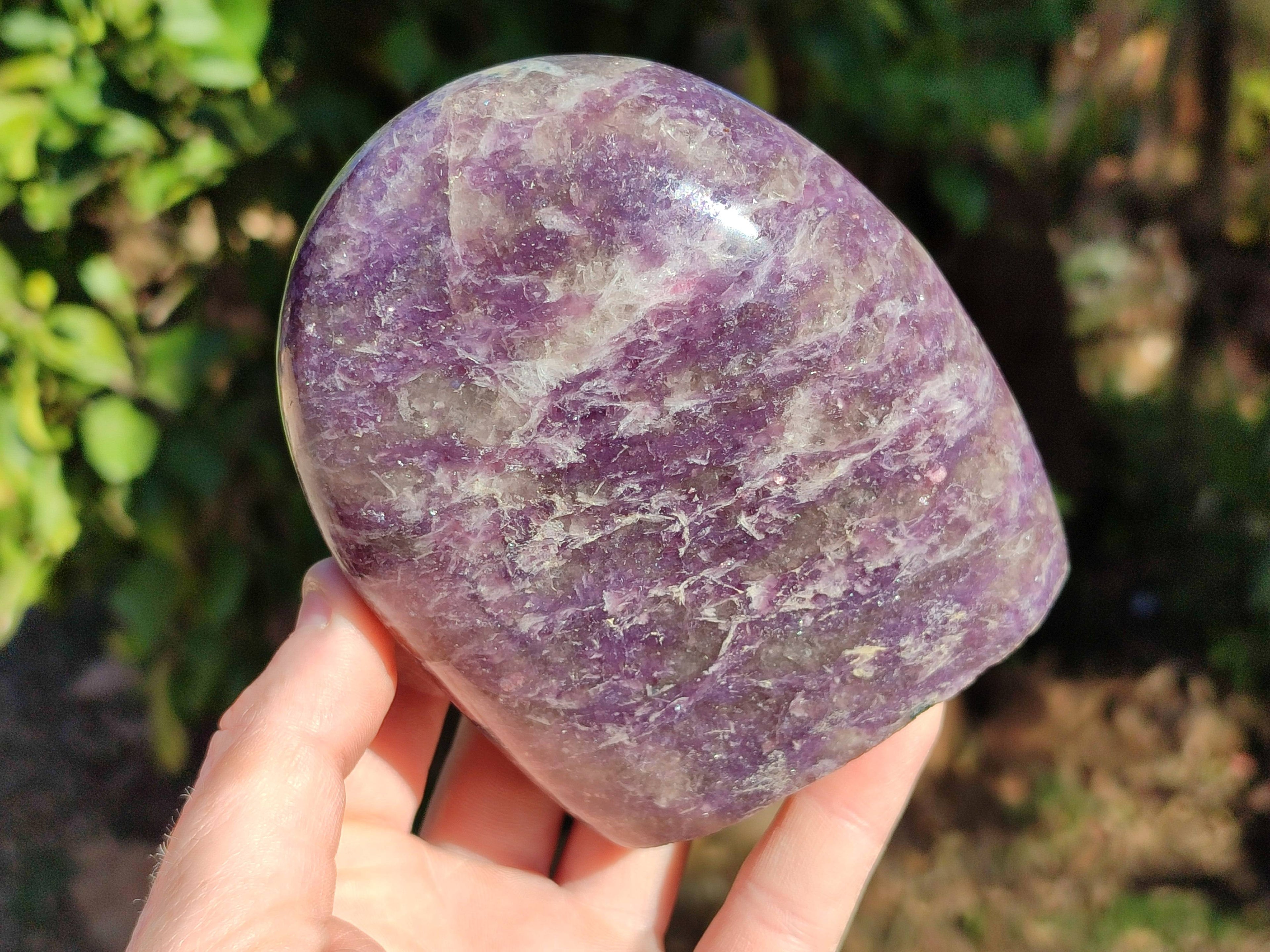 Polished Purple Lepidolite Standing Free Forms x 2 From Zimbabwe - Toprock Gemstones and Minerals 