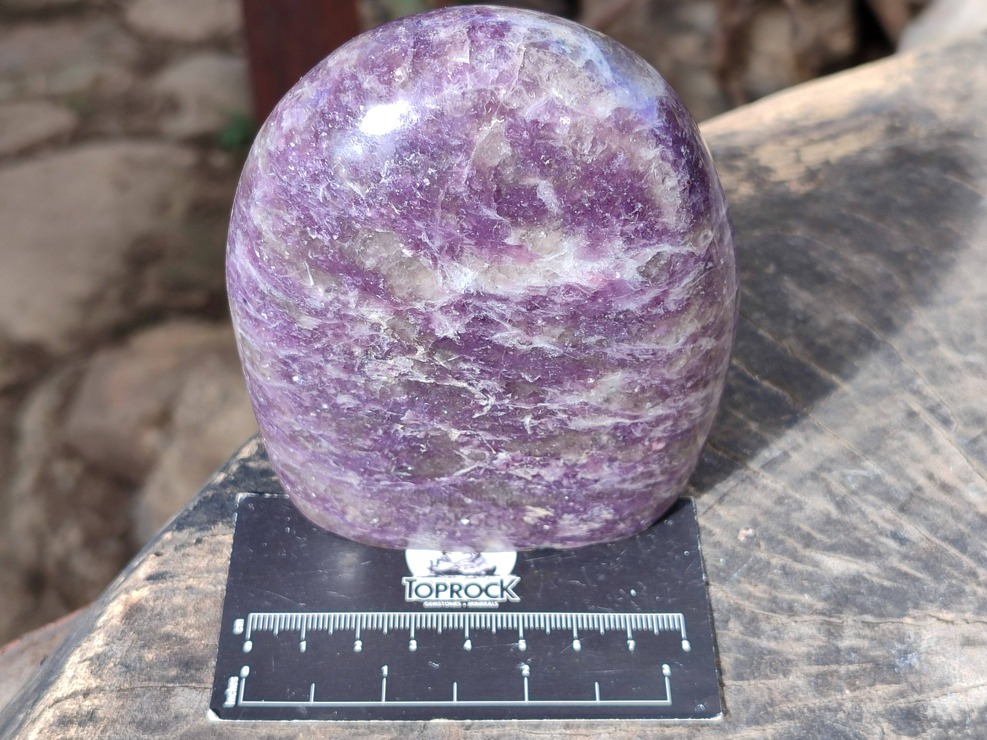 Polished Purple Lepidolite Standing Free Forms x 2 From Zimbabwe - Toprock Gemstones and Minerals 