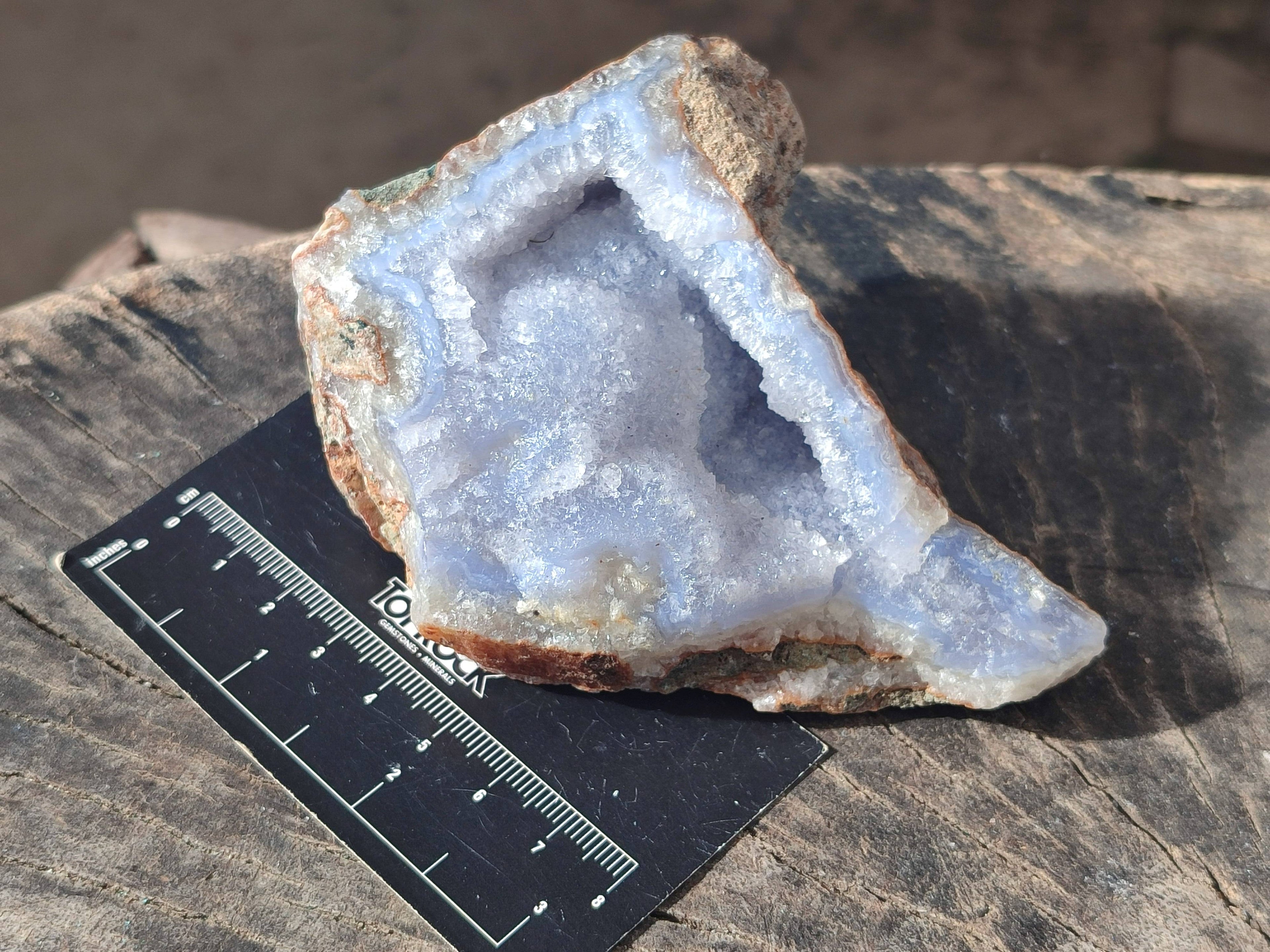 Natural Blue Lace Agate Geode Specimens x 5 From Nsanje, Malawi - Toprock Gemstones and Minerals 