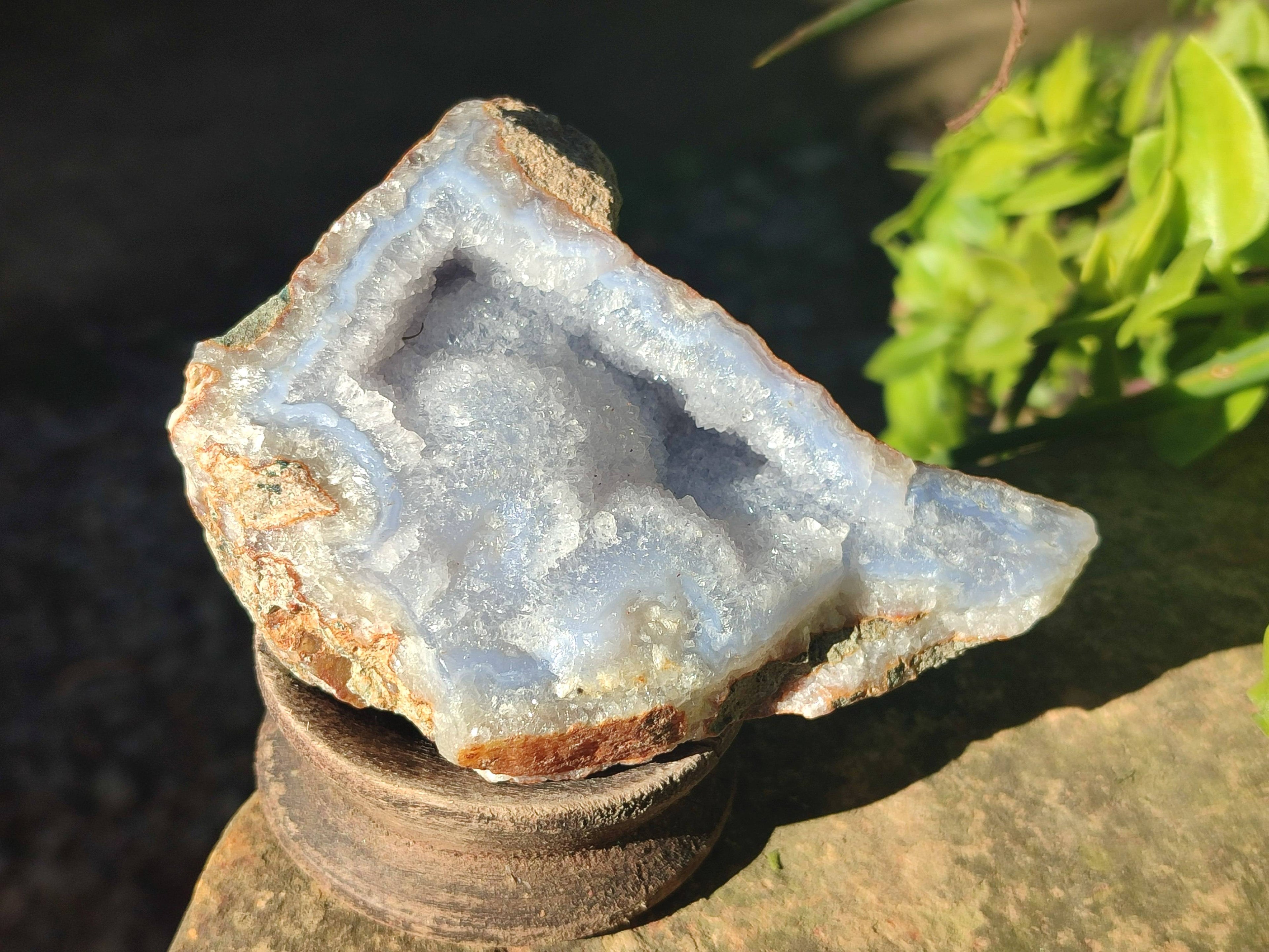 Natural Blue Lace Agate Geode Specimens x 5 From Nsanje, Malawi - Toprock Gemstones and Minerals 