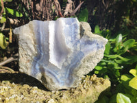 Natural Blue Lace Agate Geode Specimens x 5 From Nsanje, Malawi