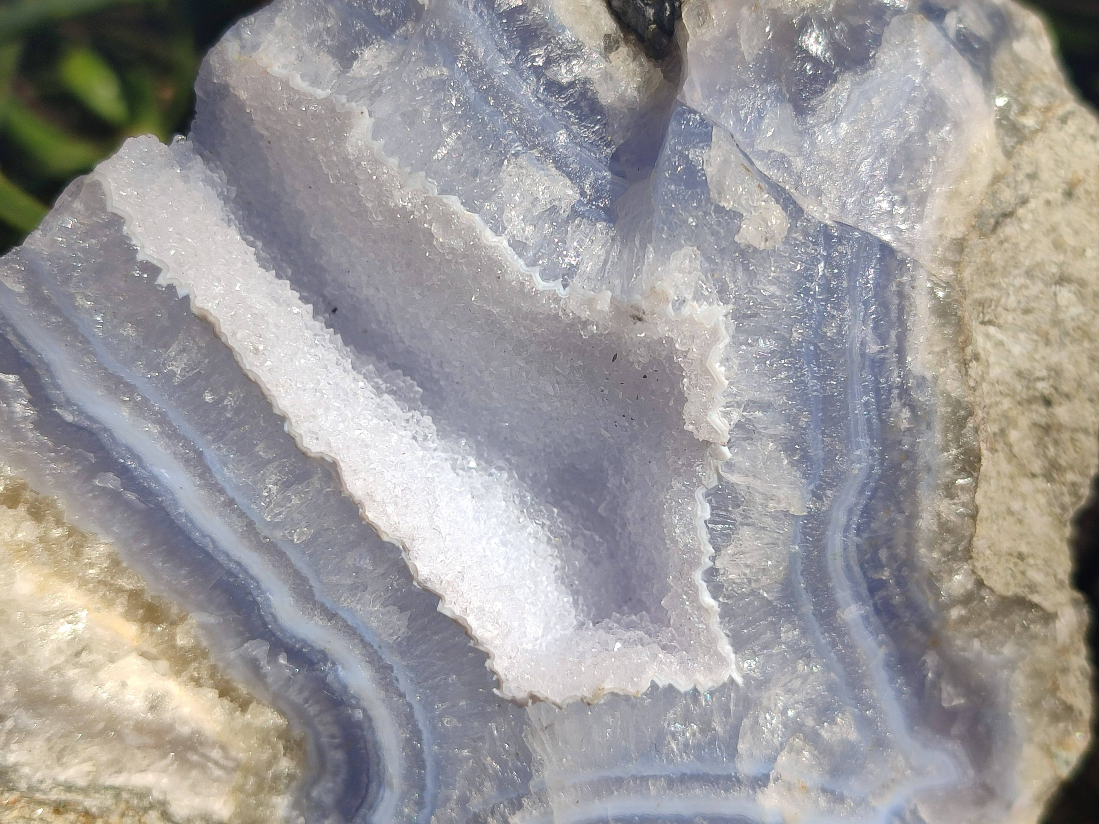 Natural Blue Lace Agate Geode Specimens x 5 From Nsanje, Malawi - Toprock Gemstones and Minerals 