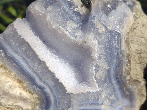 Natural Blue Lace Agate Geode Specimens x 5 From Nsanje, Malawi
