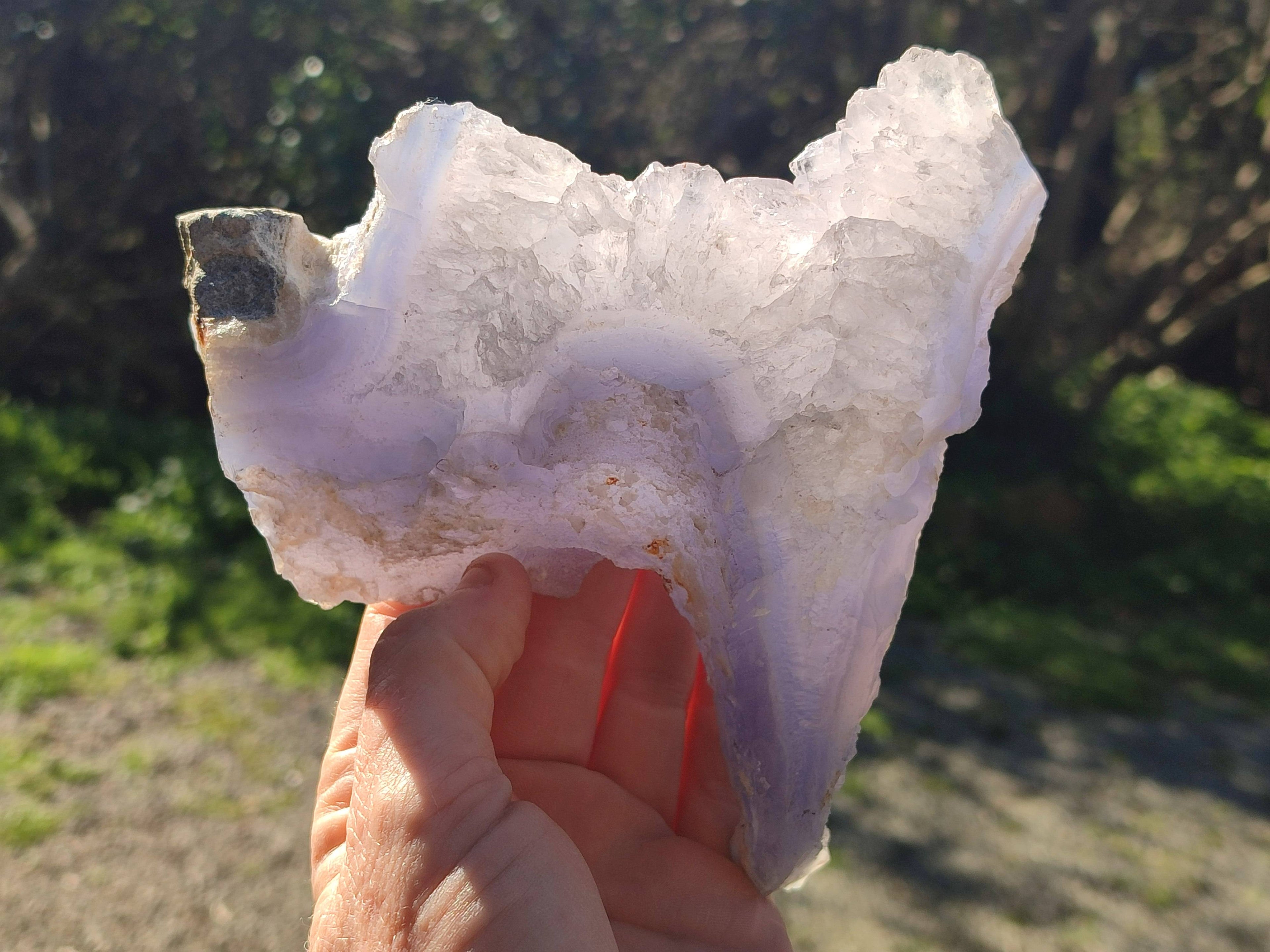 Natural Blue Lace Agate Geode Specimens x 5 From Nsanje, Malawi - Toprock Gemstones and Minerals 
