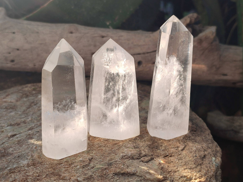 Polished Clear Quartz Crystals x 13 From Madagascar - Toprock Gemstones and Minerals 