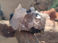 Natural Schorl Black Tourmaline, Smokey Quartz with some Hyalite Opal x 6 From Erongo, Namibia