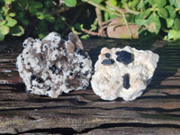 Natural Schorl Black Tourmaline, Smokey Quartz with some Hyalite Opal x 6 From Erongo, Namibia