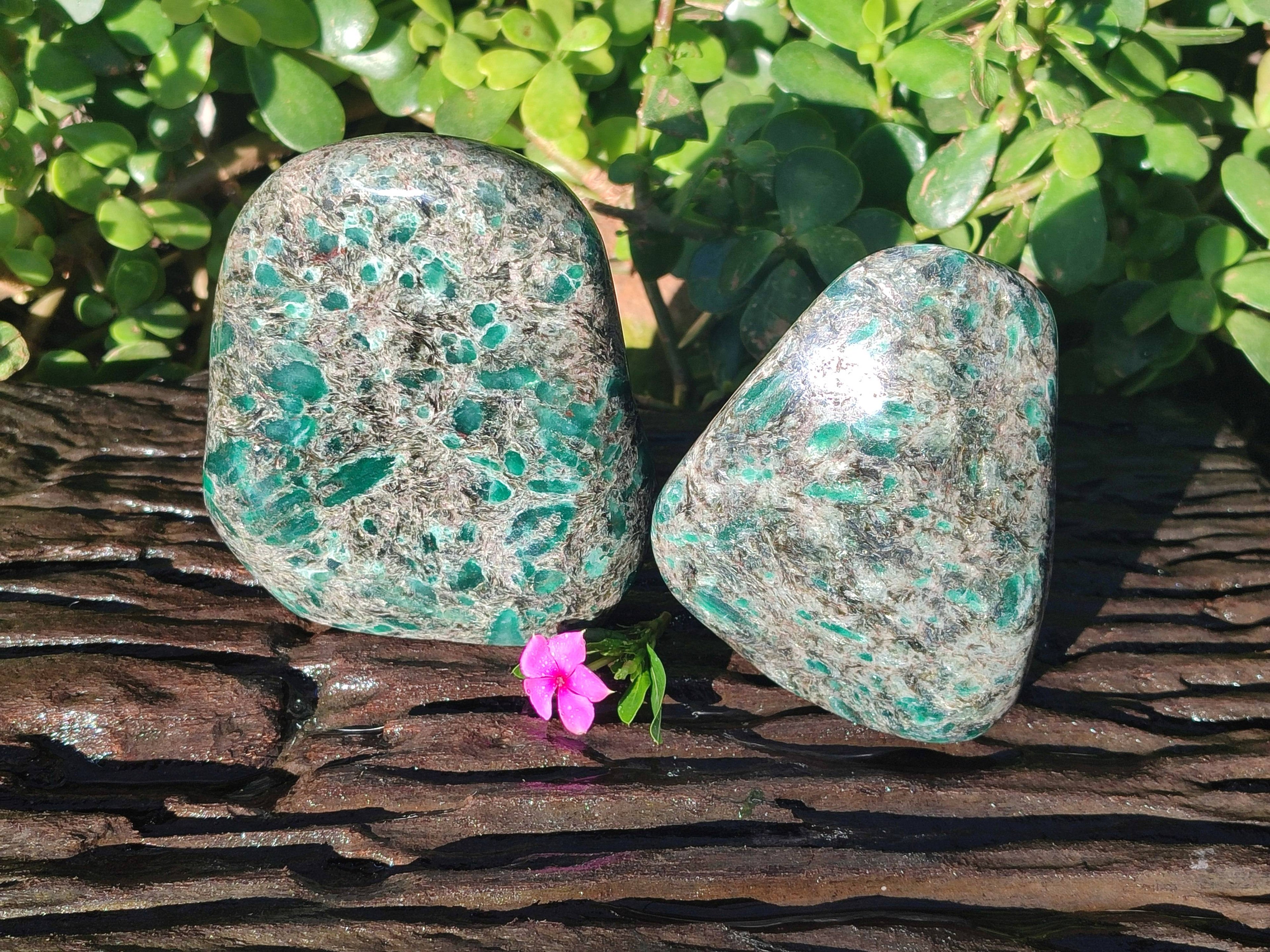 Polished Emerald Mica In Matrix 'Mutokolite' Standing Free Forms x  From Mutoko, Zimbabwe - Toprock Gemstones and Minerals 