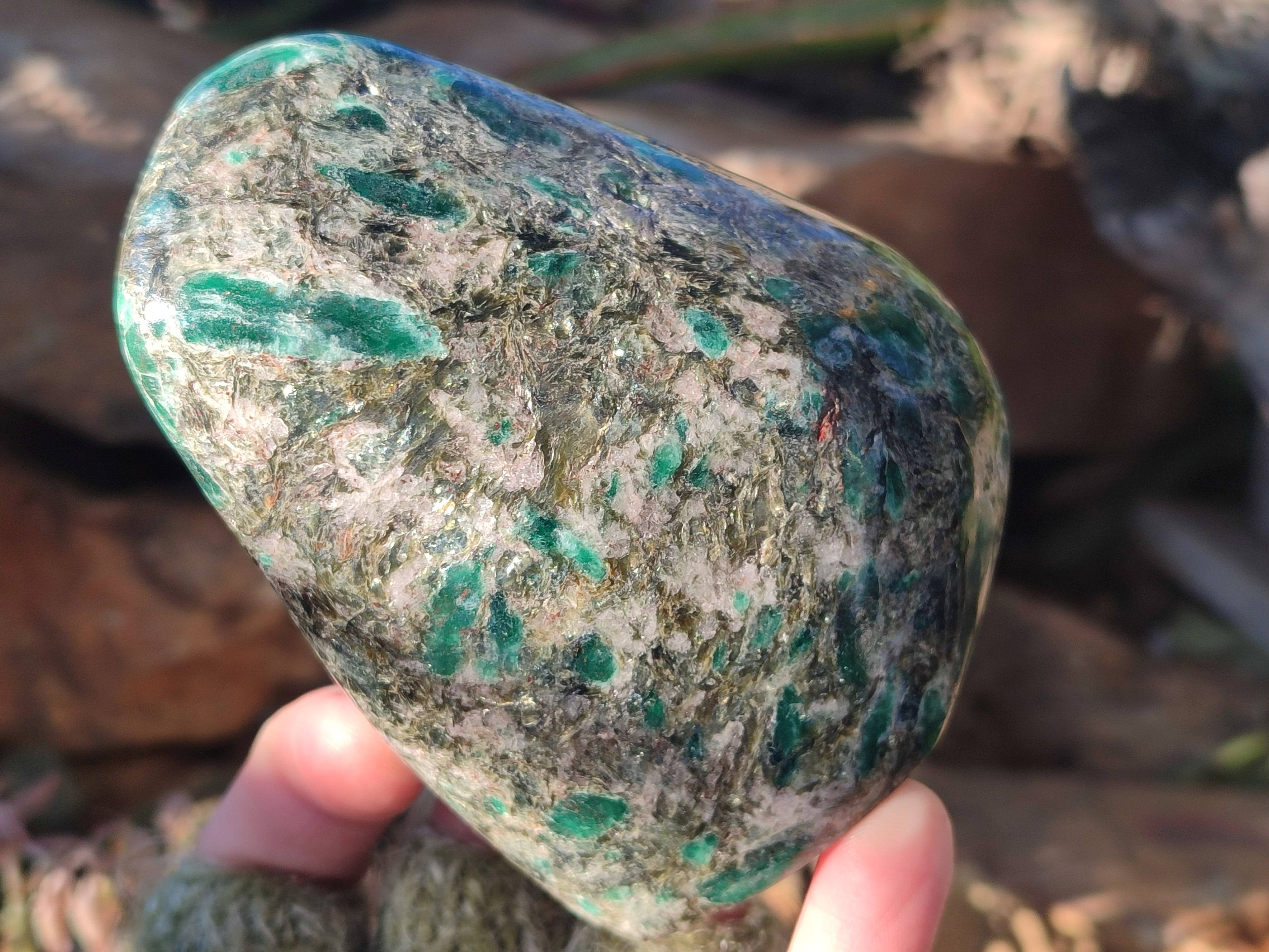 Polished Emerald Mica In Matrix 'Mutokolite' Standing Free Forms x  From Mutoko, Zimbabwe - Toprock Gemstones and Minerals 