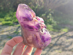 Polished Window Amethyst Crystals x 2 From Madagascar - Toprock Gemstones and Minerals 