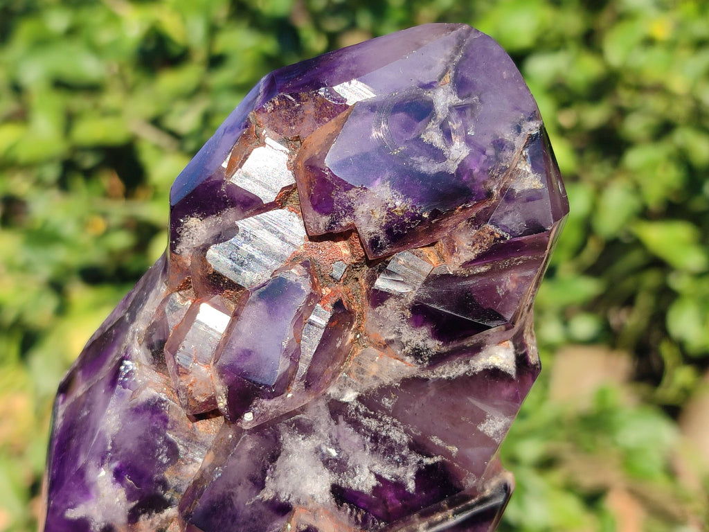 Polished Window Amethyst Crystals x 2 From Madagascar - Toprock Gemstones and Minerals 