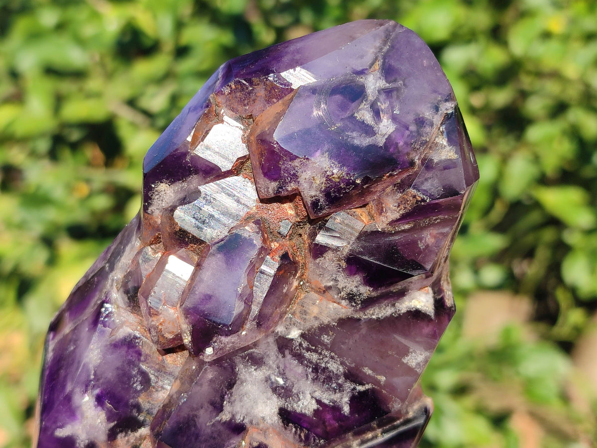 Polished Window Amethyst Crystals x 2 From Madagascar - Toprock Gemstones and Minerals 