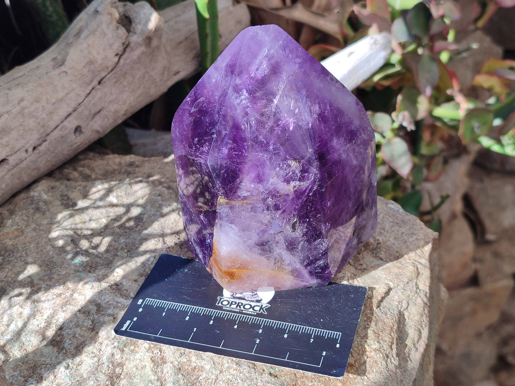 Polished Window Amethyst Crystals x 2 From Madagascar - Toprock Gemstones and Minerals 