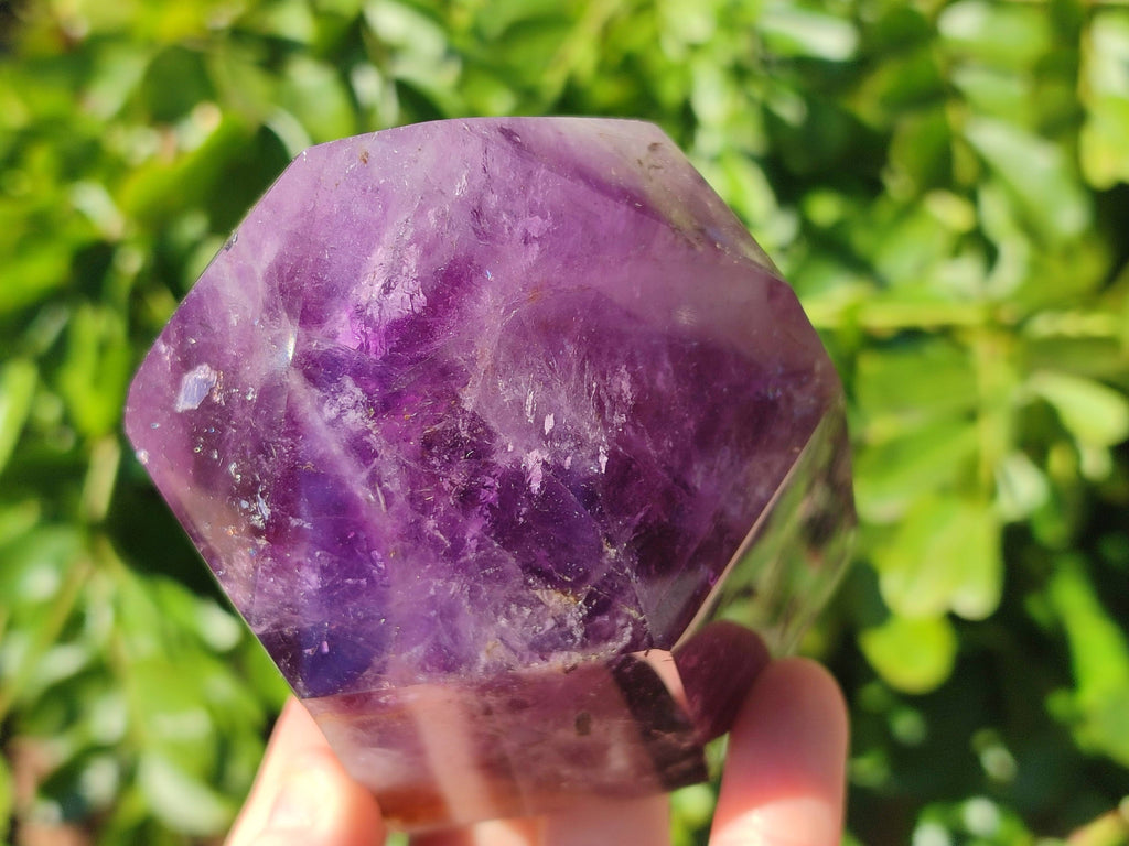 Polished Window Amethyst Crystals x 2 From Madagascar - Toprock Gemstones and Minerals 
