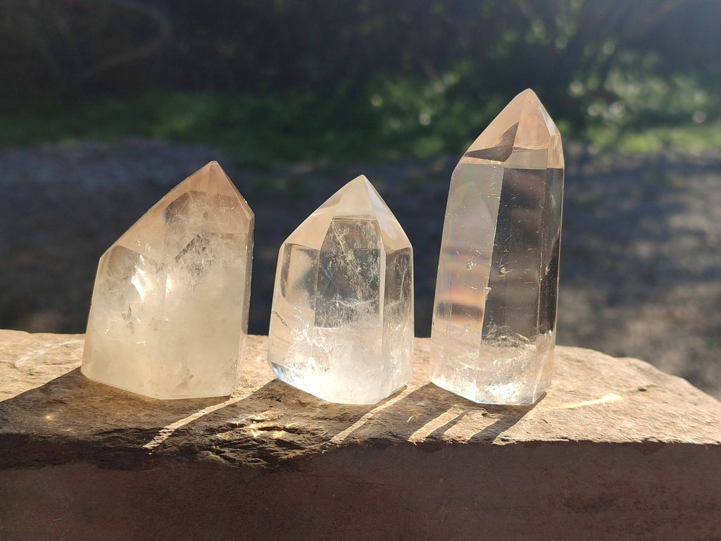 Polished Quartz Crystals x 6 From Madagascar - Toprock Gemstones and Minerals 