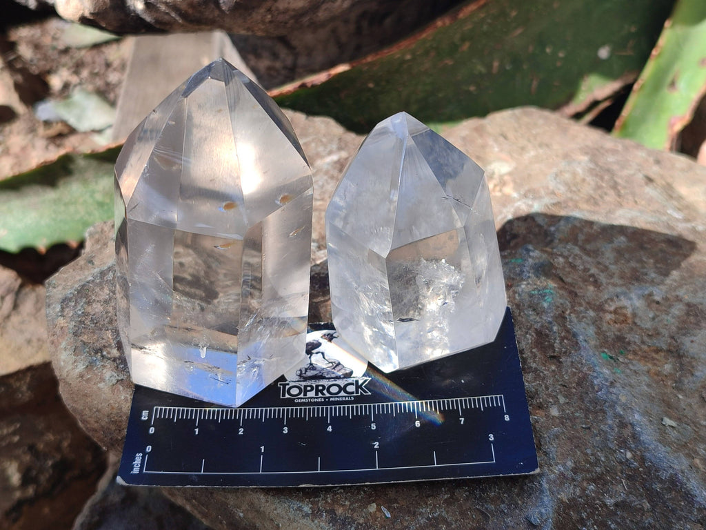 Polished Quartz Crystals x 6 From Madagascar - Toprock Gemstones and Minerals 