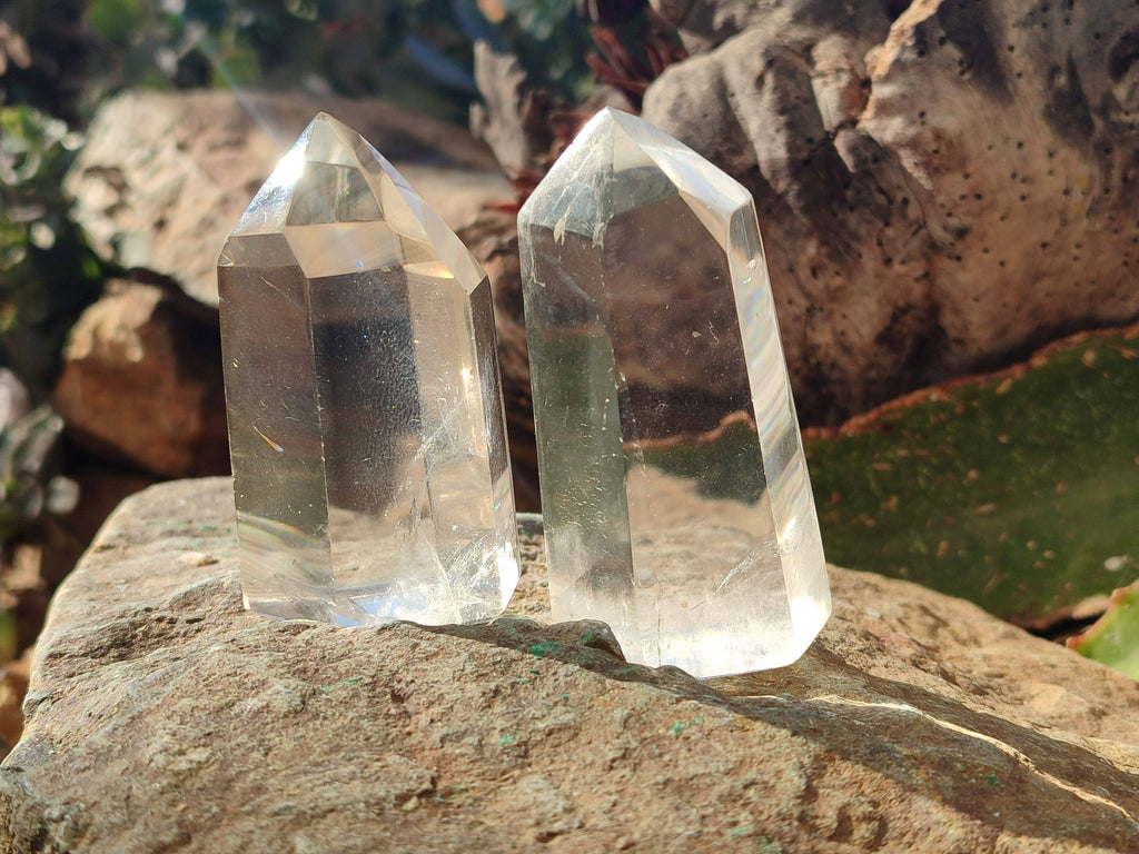 Polished Quartz Crystals x 6 From Madagascar - Toprock Gemstones and Minerals 