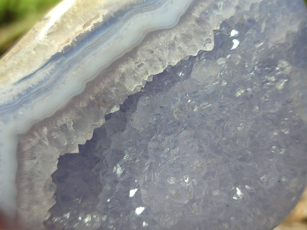 Polished Blue Lace Agate Standing Free Forms x 2 From Nsanje, Malawi - Toprock Gemstones and Minerals 