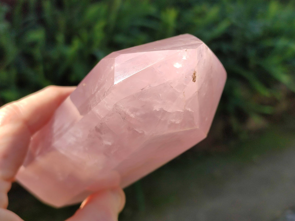 Polished Double Terminated Rose Quartz Points x 2 From Madagascar - Toprock Gemstones and Minerals 