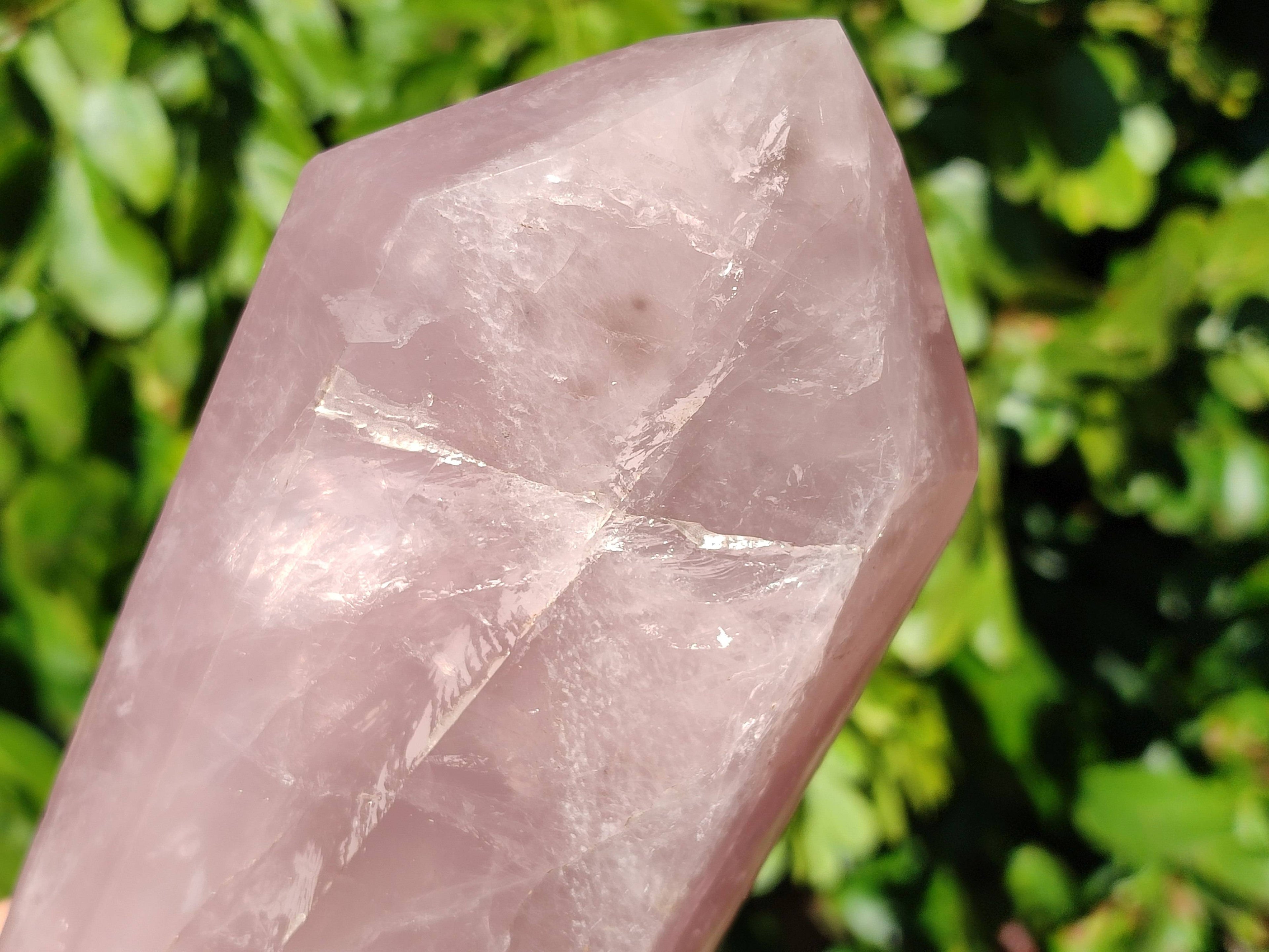 Polished Double Terminated Rose Quartz Points x 2 From Madagascar - Toprock Gemstones and Minerals 
